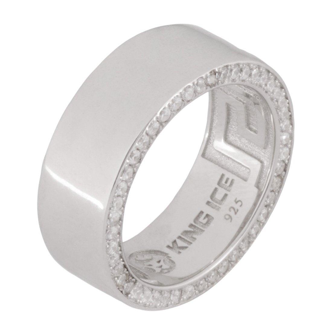 King Ice 8mm Infinity Band Ring - White Gold - WHITE GOLD